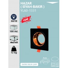 HAZAR DEKORATİF KASA -SİYAH/BAKIR